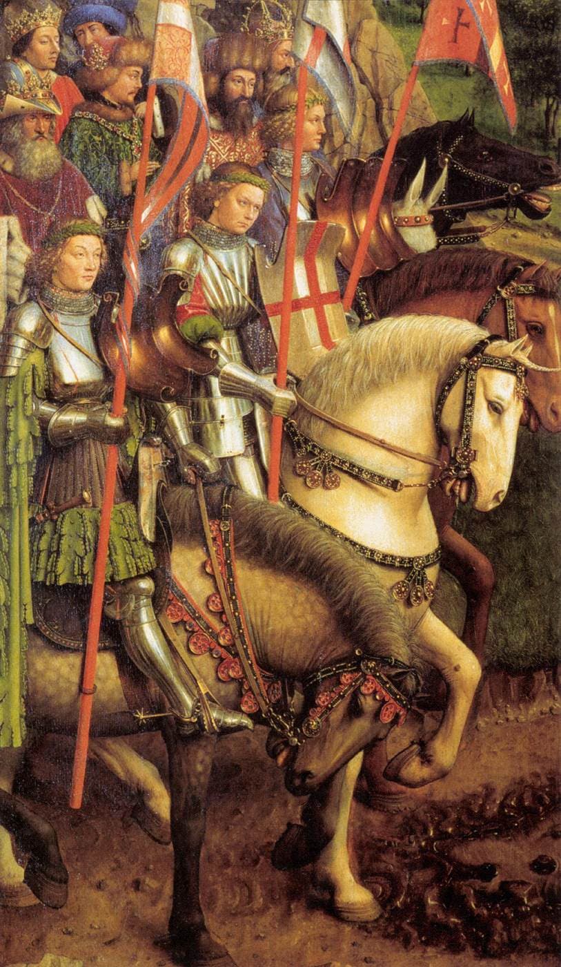 Cutout from the left wing of the Ghent Altarpiece, 1432
