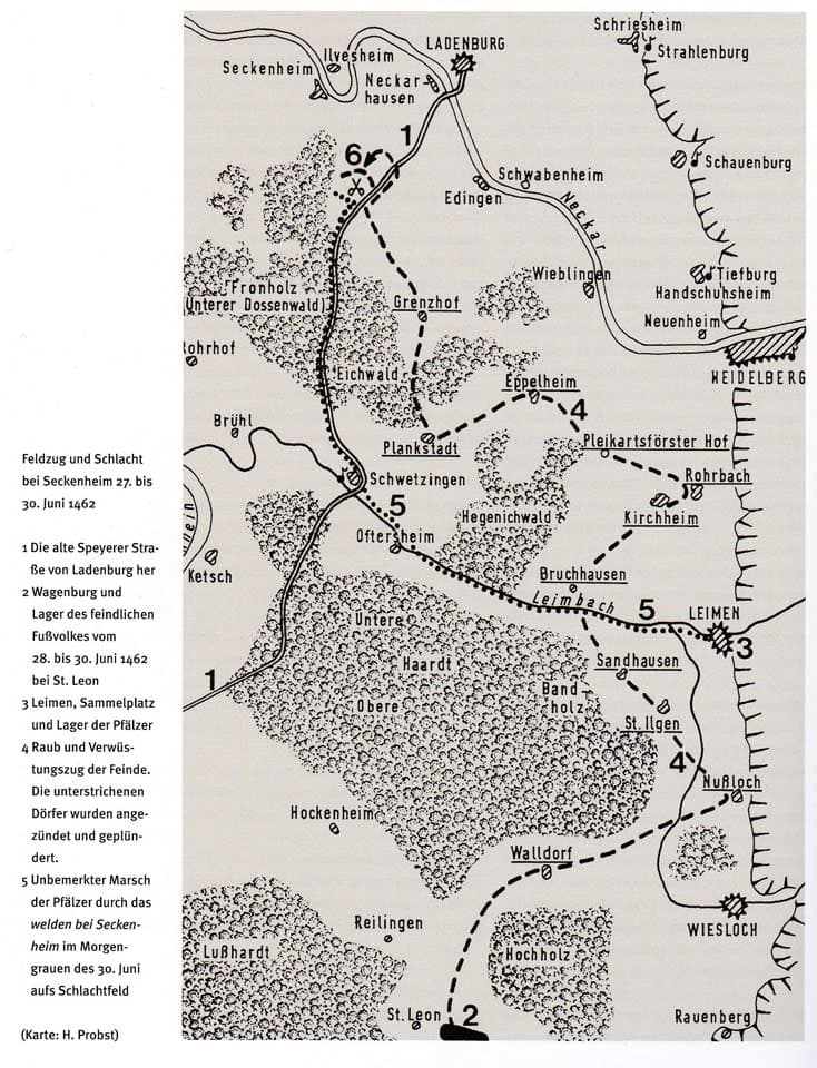 Plánek polního tažení z července 1462