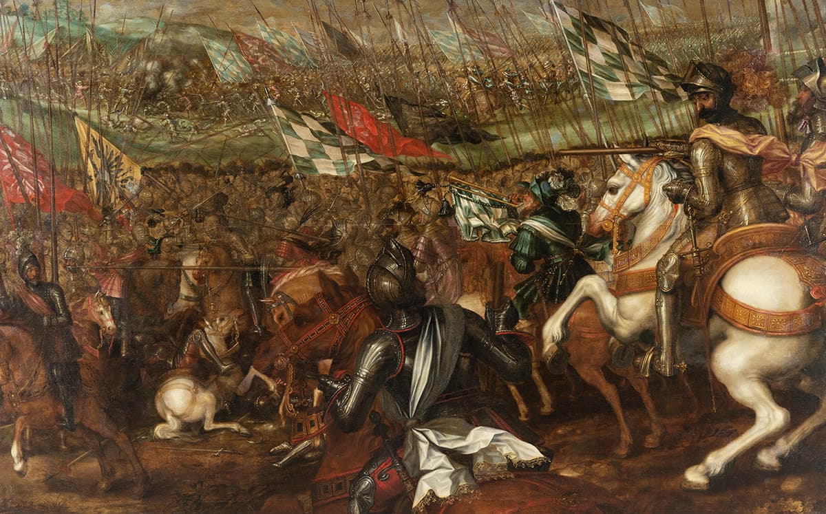Vítězství v bitvě u Giengenu 1462, obraz Hanse Werla, okolo roku 1603